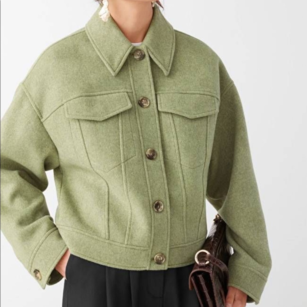 & Other Stories Wool Green Jacket Size 2